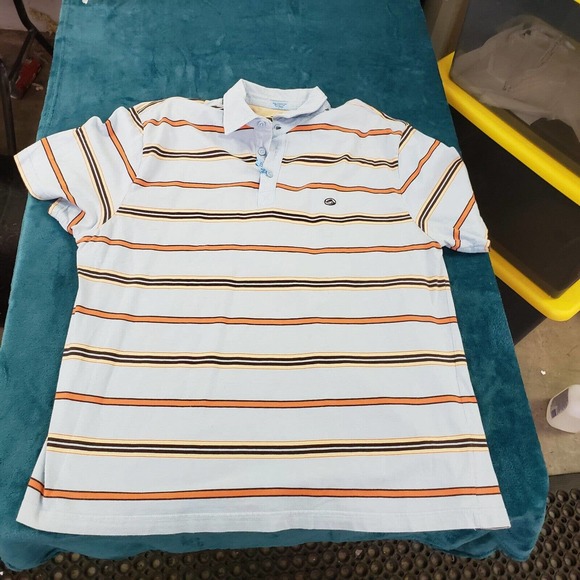 Kirra mens Blue Stripe Short Sleeved Collare Polo Shirt Size 2XL XXL 100% Cotton - Picture 2 of 11